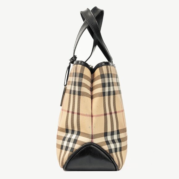 Burberry House-Check Canvas Leather-Trim Tote - Picture 4 of 12